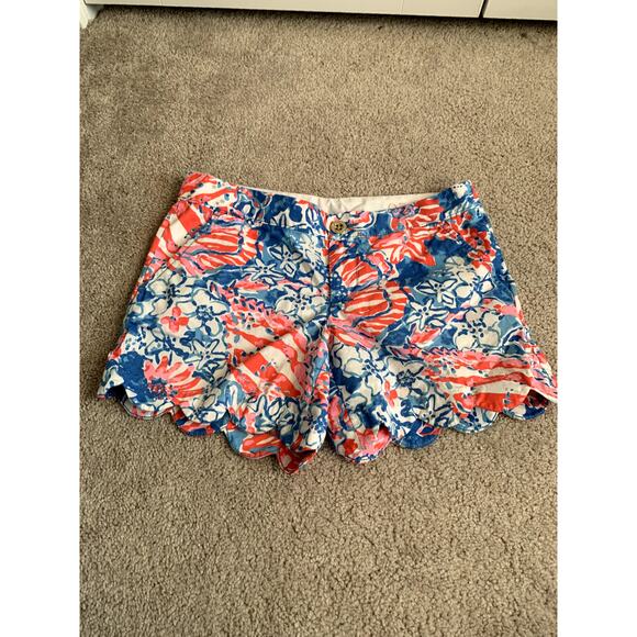 Lilly Pulitzer The ButterCup Shorts Bay Blue Pop Pop Glow Size 0 - Picture 2 of 6